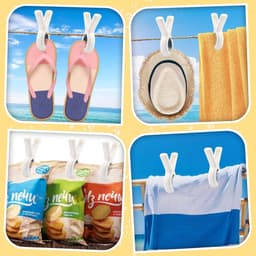 Wasknijpers - Kunststof wasknijpers - Sterke roestvrije veer - Strandlakenklemmen - Wasknijpers - Geschikt voor het drogen van handdoeken, kleding, dekens - 12 stuks - Blauw — thumbnail 5