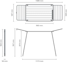 Brabantia HangOn Too Droogrek - 18 m - Inklapbaar Wasrek - Matt Black — thumbnail 2