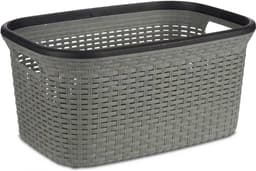 Eleganca Wasmand – Wasbox organizer – Kunststof – 53 x 36 x 25 cm – 36 Liter – Grijs/Zwart — thumbnail 3