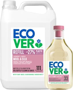 Ecover - Vloeibaar Wasmiddel Wol- & Fijnwasmiddel - Voordeelverpakking 5 L + 1.43 L - 128 wasbeurten - Beschermt wol en fijne stoffen - Plantaardig & Biologisch afbreekbaar — thumbnail 1