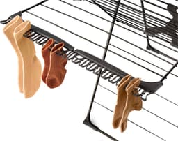 Blokker Wasrek Inklapbaar 108 cm Hoog Zwart - Stevig Droogrek met Wieltjes - Met 32m Drooglengte Perfect voor 1 tot 2 Wasladingen - Wasdroogrek Compact Op te Bergen — thumbnail 4
