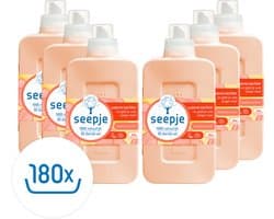 Seepje Wasverzachter Sandelhout & Perzik - 180 wasbeurten - 6 x 750 ml - Voordeelverpakking
