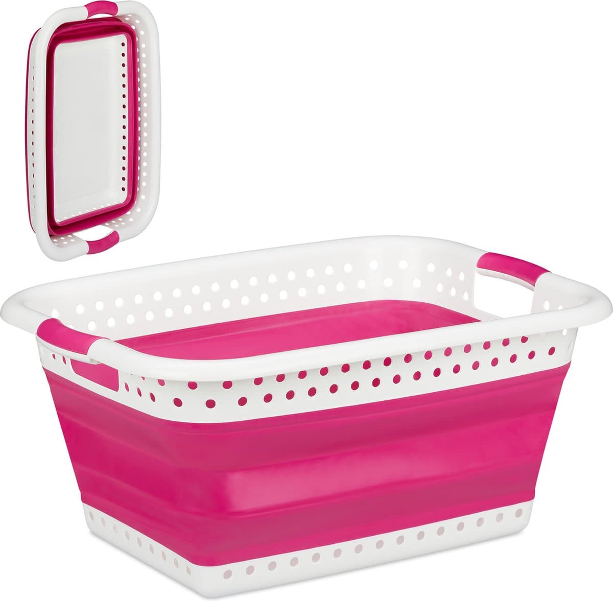 opvouwbare wasmand - plastic - kunststof - mand voor wasgoed - inklapbaar - 37 L — afbeelding 1