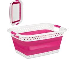 opvouwbare wasmand - plastic - kunststof - mand voor wasgoed - inklapbaar - 37 L