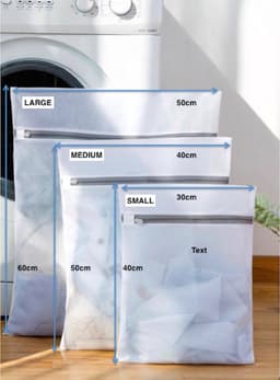 Wowup Waszak | Laundry bag | Set van 4 waszakken met rits | Transparant | Wasnet | Waszakjes | Vakantie als kledingsorteerder | Groot formaat | Laken/schoenen/bh/ondergoed/kleding — thumbnail 2