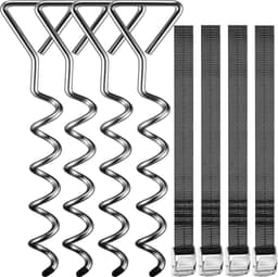 Monzana Grondankers 4 Stuks 42,5cm – met 4 Spanbanden - Verzinkt staal — thumbnail 1