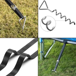 Monzana Grondankers 4 Stuks 42,5cm – met 4 Spanbanden - Verzinkt staal — thumbnail 4