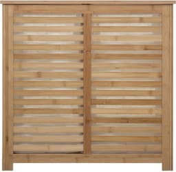 5Five Wasmand Bamboe - Dubbele bak - 2x 50 liter compartiment - 58 x 40 x 60 cm - met deksel — thumbnail 2