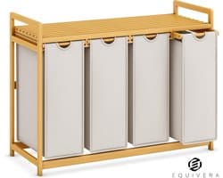 Equivera Wasmand 4 Vakken - Wasmand - Wassorteerder - Wasbox