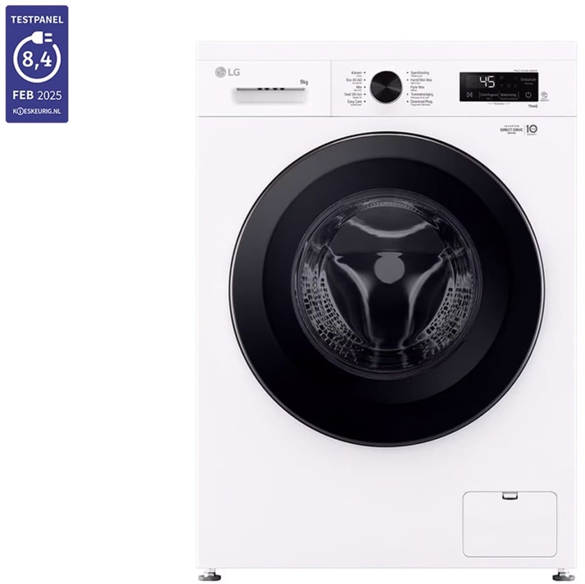 LG F4X1009NWB wasmachine Voorlader 9 kg 1400 RPM Wit — afbeelding 1