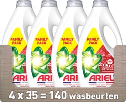 Ariel Vloeibaar Wasmiddel +Ultra Vlekverwijderaar- 4 x 35 Wasbeurten — thumbnail 1