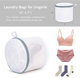 3-pack - Delicate kleding mesh waszak - mesh bh-zak met ophanglus en rits - 6x7 inch lingerie waszak — thumbnail 3