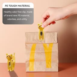 12 stuks kattenvormige zakclips leuke chip clips papieren clips Japanse wasknijpers kleding pennen grappige chip clips voedseltas clip voor snack chips opslag (geel) — thumbnail 3