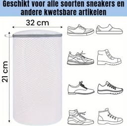 Witte Waszak voor Schoenen - Sneakers Veilig Wassen - Beschermend & Duurzaam — thumbnail 4