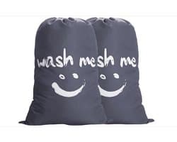2 stuks waszakken voor op reis, vuile was, wasverzamelaar, waszak, grote opvouwbare wasmand, opbergtas, wasbak, outdoor, 120 liter, grijs