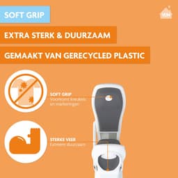 LaundrySpecialist Wasknijpers soft grip - Grijs/wit - 60 stuks - extra lang en stevig - Gemaakt van 85% gerecycled materiaal - wasknijpers plastic - wasknijpers kunststof - knijpers plastic - Made in EU — thumbnail 3