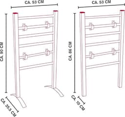 Elektrisch Droogrek - Elektrische Handdoekradiator - Handdoekhouder - Vrijstaand of Aan De Muur Gemonteerd - Handdoekverwarmer met 6 Staven voor Kleding en Handdoeken - Aluminium - Grijs — thumbnail 2