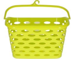 Plasticforte Wasknijpers ophang mandje aan haak - 26 x 15 x 21 cm - groen - kunststof — afbeelding 1