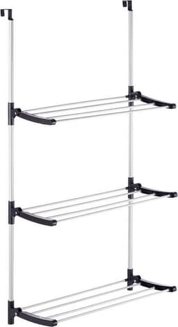 Deurhangend kledingdroogrek opvouwbaar, opvouwbaar, ruimtebesparend hangend kledingdroogrek met 3 lagen 12 opvouwbare staven 12,5 * 7 * 61,5 cm — thumbnail 1