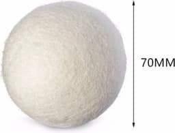 6 stuks wollen droogballen - Grijs/Wit - Wasdroger ballen - Droogballen - Wasbal - Duurzaam — thumbnail 4