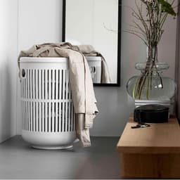 Zone Denmark Ume Wasmand met Deksel - 60 liter - Wit - Kunststof - Ronde Wasmand met Hengsel - Wasbox of Opbergmand — thumbnail 3