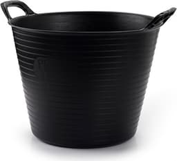 Plasticforte flexibele emmer/kuip - zwart - kunststof - rond - 42 liter - 49 x 45 x 38 cm - wasmanden - tuinafval - speelgoed — thumbnail 1