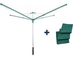 Leifheit droogmolen Linomatic 600 deluxe incl. bodemhuls en beschermhoes - 60 m drooglengte - 6 wasmachineladingen