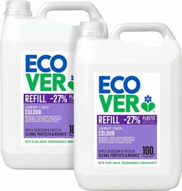 Ecover - Vloeibaar Wasmiddel Kleur - Voordeelverpakking 2 x 5 L - 200 wasbeurten - Kleurbescherming & Pluisverwijdering - Plantaardig & Biologisch afbreekbaar — thumbnail 1