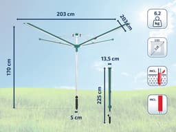 Leifheit droogmolen Linomatic 500 deluxe incl. bodemhuls en beschermhoes - 50 m drooglengte - 5 wasmachineladingen — thumbnail 1