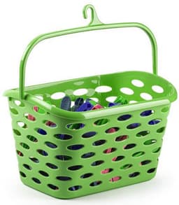 Plasticforte Wasknijpers ophang mandje aan haak - 26 x 15 x 21 cm - groen - kunststof — thumbnail 5