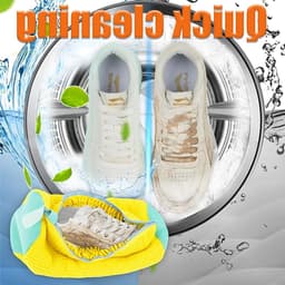 Herbruikbare waszak voor schoenen met rits en 360° reiniging van pluis, gele waszak voor de wasmachine — thumbnail 5