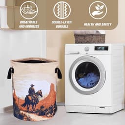 Wasmand Cowboy - Kledingopberger Emmer - Kleding Opslaan - Waterdichte Oxford Stof - 432 cm Hoog - Western Cowboy — thumbnail 3