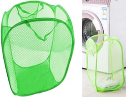 Opvouwbare Wasmand - Opbergmand 40L - Compact & Handig - Reis accessoires - Vakantie benodigdheden - Groen — thumbnail 5