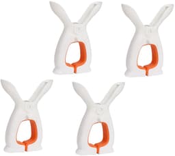 carmdering - Dekenklemmen - Waslijnklemmen - Windbestendige Klemmen - Set van 4, kunststof, sterke grip, lichtgewicht - Voor dekens, handdoeken, kleding, sjaals, hoeden, strandlakens - Perfect voor buitenlijnen en reizen - Oranje — thumbnail 1