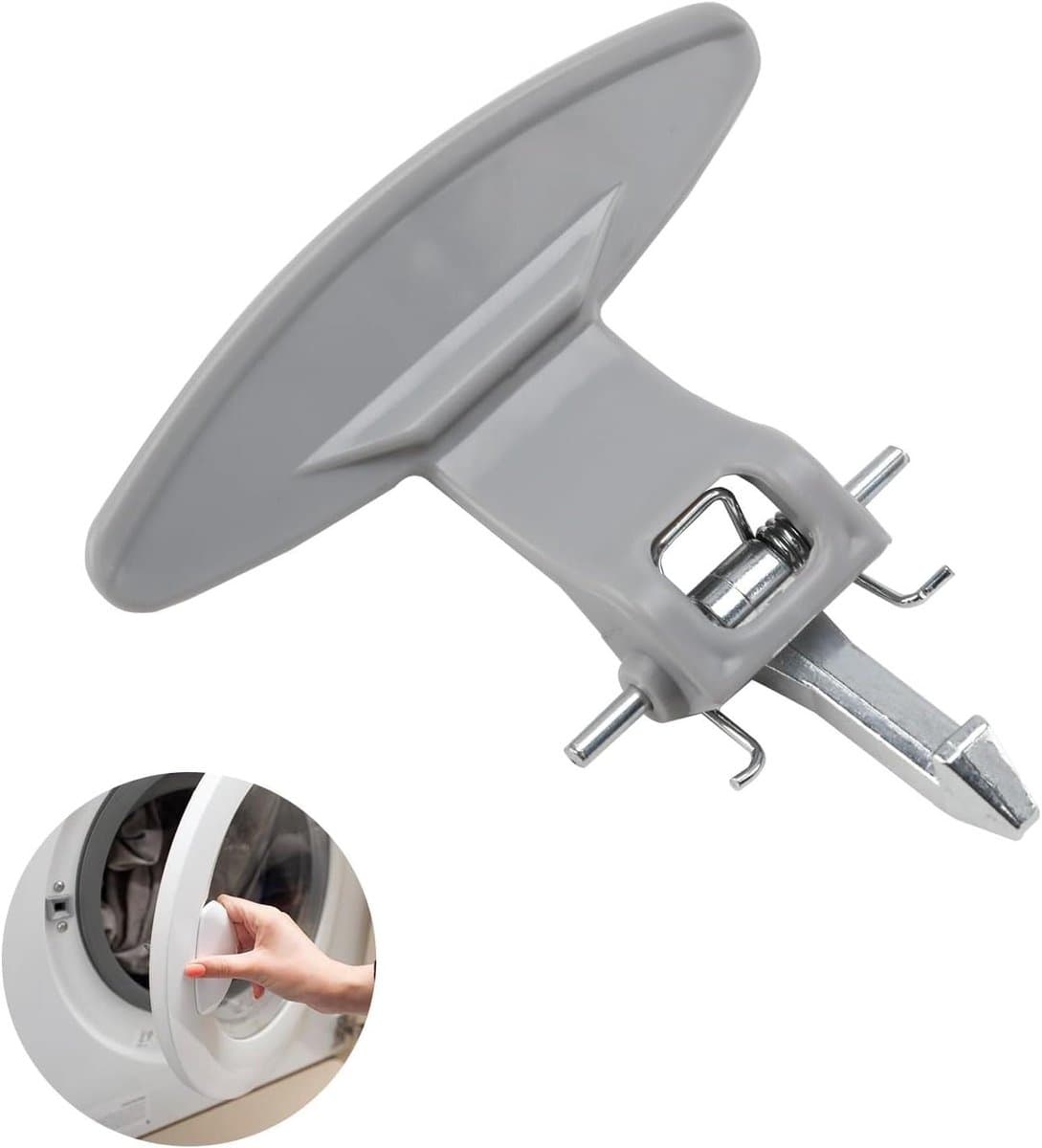 Deurklink Wasmachine - Handgreep Deur - Wasmachine Reparatie - Complete Set - 5 x 3 x 2 cm - Grijs — afbeelding 1
