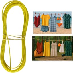 Camping Waslijn - Reiswaslijn Buitenlijn - Was Ophangen - Extra Sterke Stalen Kern - 10 Meter - Blauw — thumbnail 4