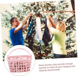 30 stuks - Plastic klemmen - Winddichte klemmen - Wasknijpers - Klemmen voor dekens en kleding - Roze - 9*9*6,5 cm - Plastic handdoekklemmen - Met opbergmandje - Te gebruiken voor het ophangen van handdoeken, dekens en dekbedden — thumbnail 3