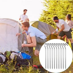 Stevige metalen tentpinnen van 7'' - 10 stuks, roestvrij en duurzaam voor kamperen, zeilen en outdoor activiteiten — thumbnail 5