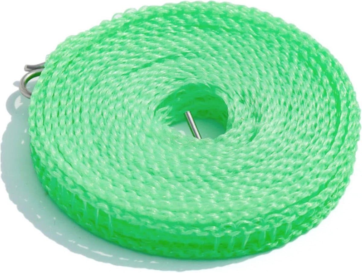 Kledinglijn Windproof - Waslijn Draagbaar - Kleding Drogen - Speciaal Grid Ontwerp - 8 Meter - Blauw Roze Groen — afbeelding 1