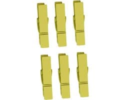 Houten Kledingknijpers - Mini Clips - Foto's Ophangen - Natuurlijk Hout - 3.5 cm - Geel