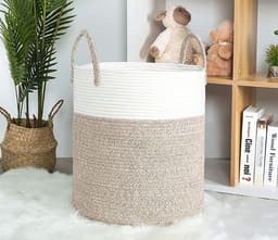 Slimlogy - Katoenen wasmand gevlochten - opbergmand - multi-purpose voor kleding, spullen of speelgoed - inhoud 52L — thumbnail 2