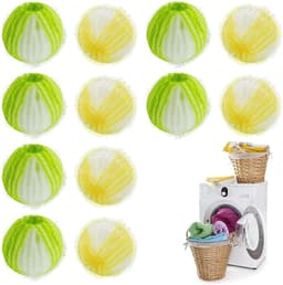 12 stuks haarvangers voor wasmachine, herbruikbaar, anti-windbal voor wasgoed, drogerballen voor natuurlijk antistatisch wassen, snel drogen en verwijderen van dierenharen — thumbnail 1