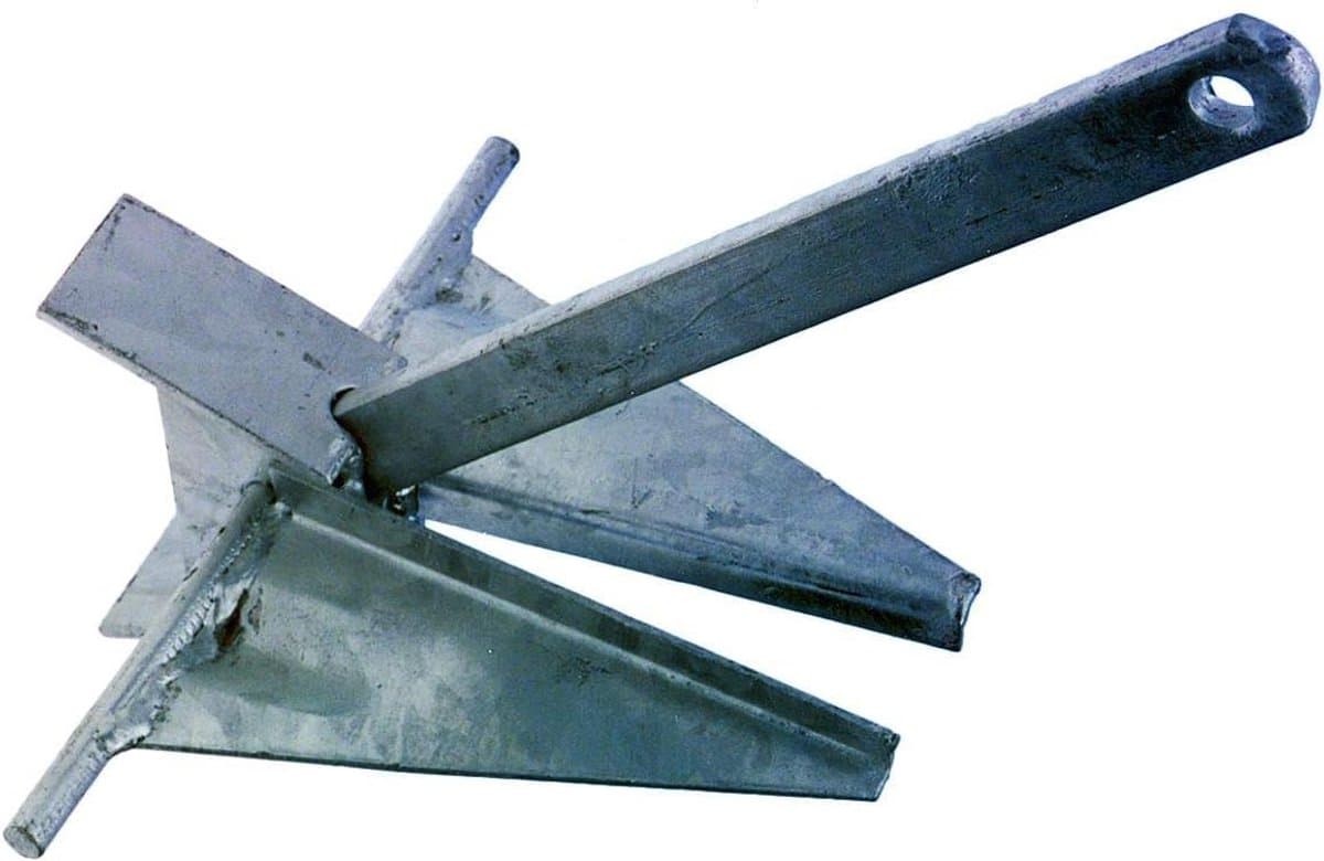 Plaatanker Verzinkt Staal - Type Danforth - Boot Stabiliseren - Zwaar Verzinkt - 2.5kg - Grijs — afbeelding 1