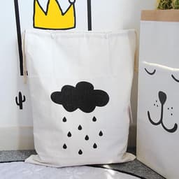 Wasbare Canvas Waszakken met Trekkoord - Set van 2, 60x48cm, Ruime Opbergtassen voor Kleding, Perfect voor Wassen en Organiseren — thumbnail 2
