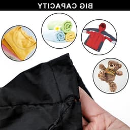 Set van 2 Waterdichte Reiswaszakken, Grote Vouwbare Waszak met Trekkoord voor Vuile Was, Ideaal voor Studenten en Reizen, Zwart — thumbnail 2