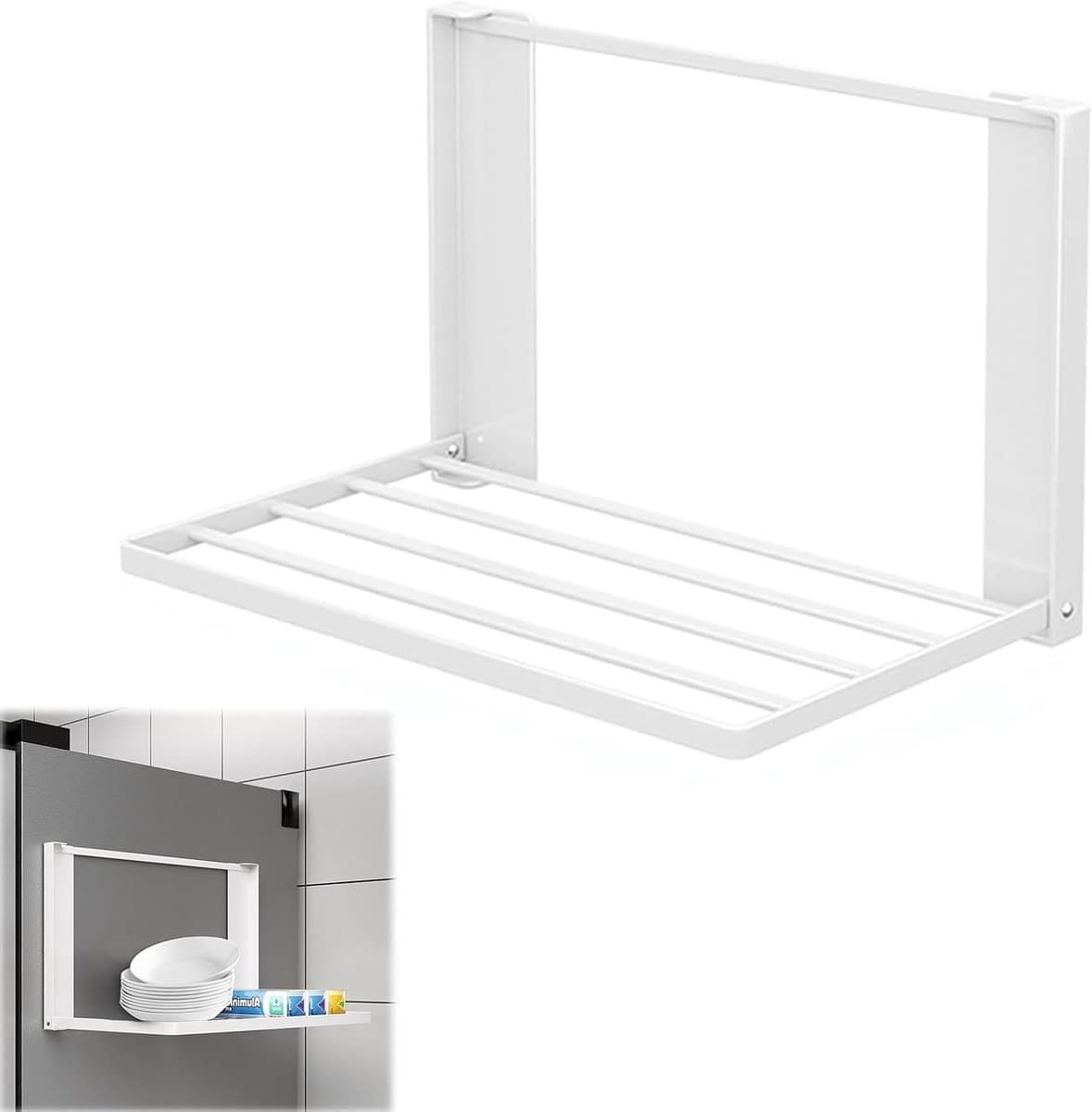 Verstelbaar Magnetisch Wasmachine Rek 41x25cm, Inklapbaar Droogrek, Opbergrek voor Wasruimte en Keuken, Ideaal voor Organisatie en Ruimtebesparing — afbeelding 1