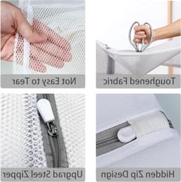 Set van 2 Wasnetten voor de Wasmachine, Duurzame Waszakken met Rits, Ideaal voor Reis en Kledingbescherming (40 x 50 cm) — thumbnail 3