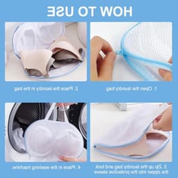 Set van 2 waszakken en 2 wasnetten voor bh's met rits, ideaal voor ondergoed, blouses en babykleding, herbruikbare en grote waszakken met handvatten — thumbnail 4