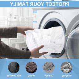 Set van 2 waszakken en 2 wasnetten voor bh's met rits, ideaal voor ondergoed, blouses en babykleding, herbruikbare en grote waszakken met handvatten — thumbnail 3