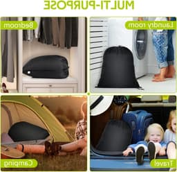 Trekkoord waszakken 2-pack 20 x 24 inch - Duurzame, opvouwbare waszakken voor vuile kleding, speelgoed en kampeerspullen - Ideaal voor studenten en op reis — thumbnail 5
